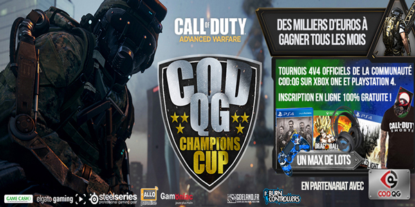 Glory4Gamers – Les tournois COD : QG Champions Cup sur PS4 / Xbox One reprennent !