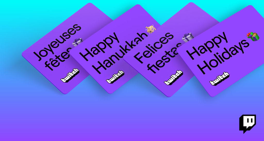 twitch holiday gift cards carte cadeau