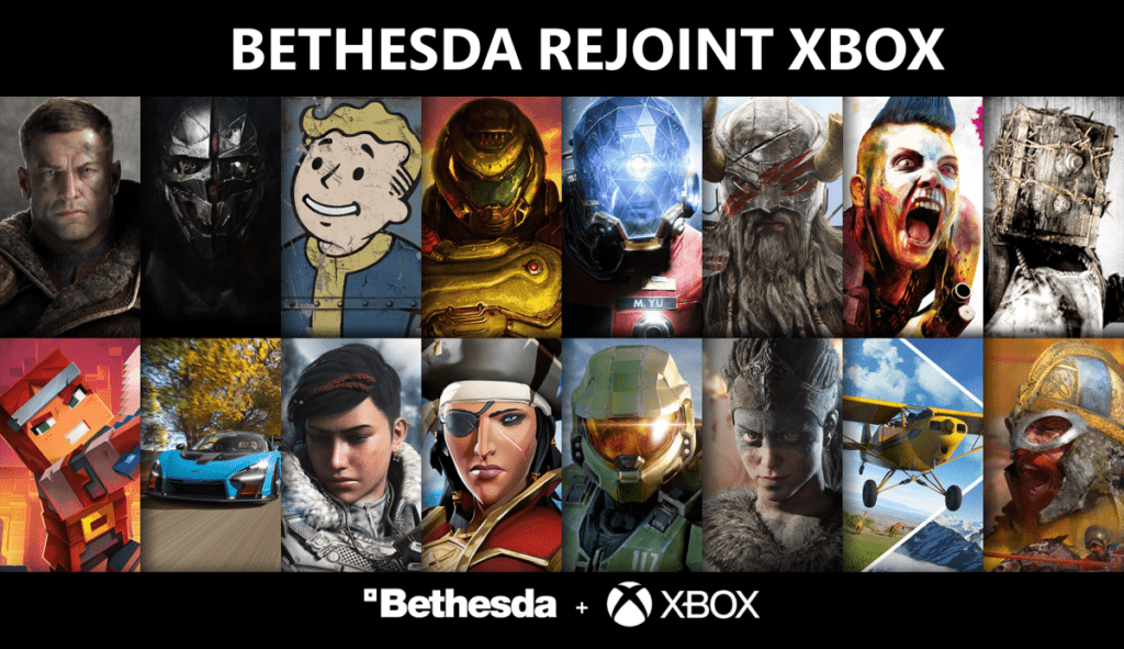 XBOX Bethesda Softworks, Bethesda Game Studios, id Software, ZeniMax Online Studios, Arkane, MachineGames, Tango Gameworks, Alpha Dog, Roundhouse Studios