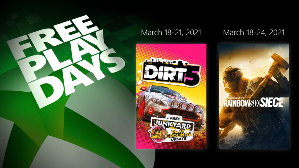 XBOX Free Play Days – Dirt 5 x Tom Clancy’s Rainbow Six Siege