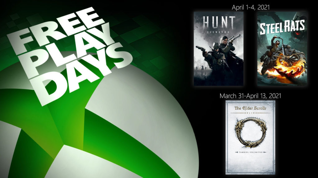 XBOX Free Play Days - The Elder Scrolls Online Tamriel Unlimited - Steel Rats - Hunt: Showdown