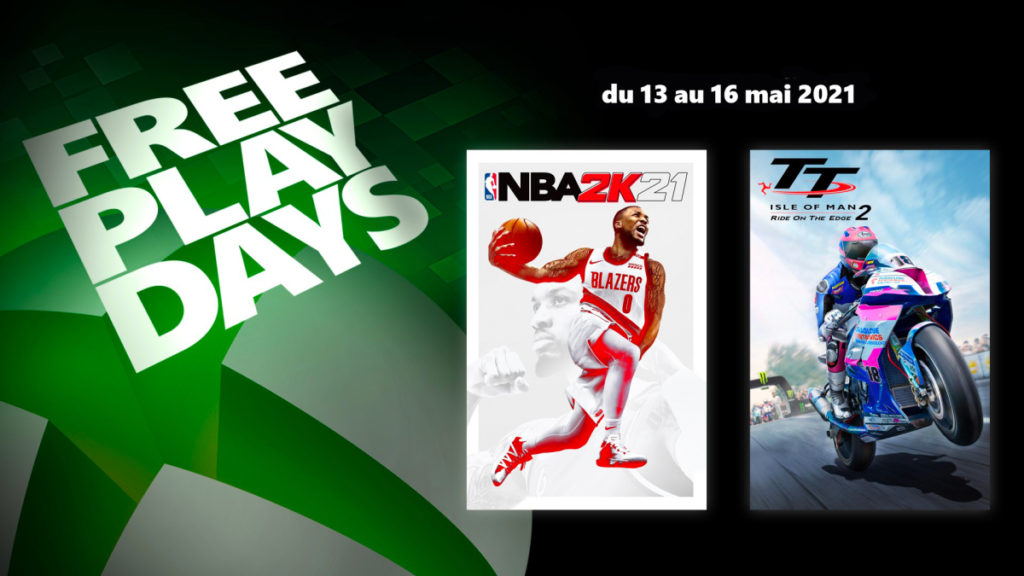 XBOX Free Play Days - Jours de jeu gratuit : NBA 2K21 & TT Isle of Man: Ride on the Edge 2
