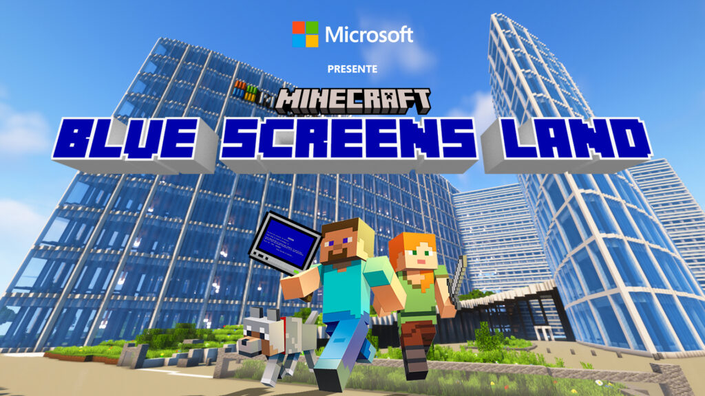 Microsoft Minecraft Blue Screen Land