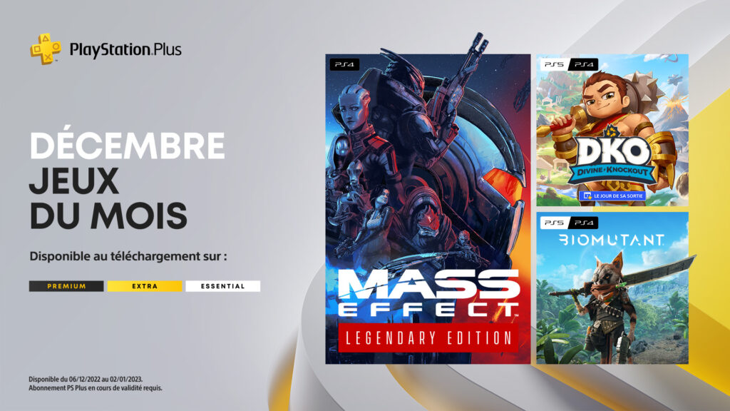 PlayStation Plus Décembre 2022 : Mass Effect Legendary Edition - Biomutant - Divine Knockout: Founder’s Edition