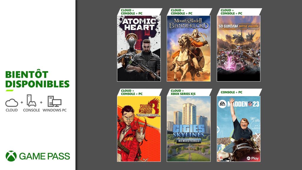 Xbox Game Pass : Madden NFL 23, Atomic Heart, Mount & Blade II: Bannerlord