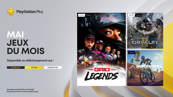 PlayStation Plus - mai 2023 - Chivalry 2, GRID Legends, Descenders