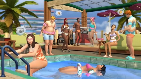 Les Sims 4 - Maxis - kits - Les Sims 4 À la piscine - Les Sims 4 Luxe moderne