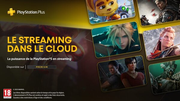 Lancement du streaming dans le cloud PS5 PlayStation 5 PlayStation Plus Premium