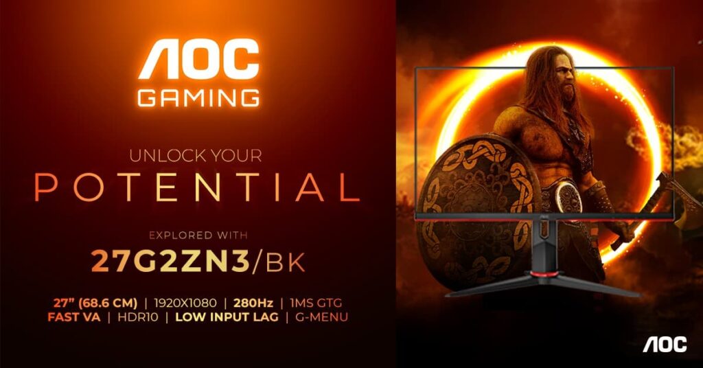 AGON by AOC , AOC GAMING 27G2ZN3/BK , 280 Hz