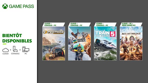 Prochainement dans le Xbox Game Pass : Age of Mythology: Retold, Riders Republic, Train Sim World 5