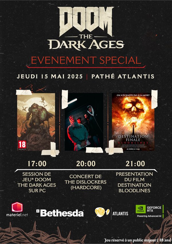 DOOM: The Dark Ages , 15 mai, Kaer Communication, cinéma Pathé Atlantis , Nantes