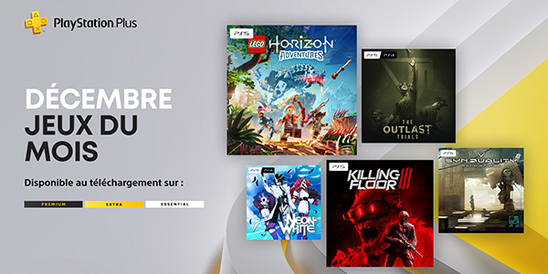 PlayStation Plus, PS Plus , décembre 2025, LEGO Horizon Adventures, Killing Floor 3, The Outlast Trials, Synduality Echo of Ada, Neon White