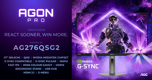 CES 2026 , AGON by AOC , NVIDIA , moniteur , AGON PRO AG276QSG2 , NVIDIA G-SYNC Pulsar