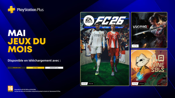 EA SPORTS FC 26, Wuchang: Fallen Feathers, Nine Sols, PlayStation Plus , Essential, Extra, Premium