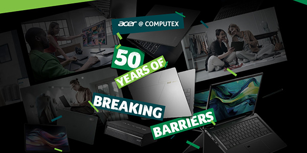 Computex 2026 , Acer , Swift Air 14, Swift Spin 14 AI, Swift Spin 14 AI ,Snapdragon X2 Elite, Snapdragon X2 Plus, Aspire X 16 AI, Aspire 18 AI, Aspire C AI, Aspire Go 15, Predator Helios 18 AI, Nitro 16, Nitro Blaze Link, Predator XB273K 3D, Predator X34 F1, Nitro XV345CKR P, Nitro XV320QX, Nitro XV273U F5, ProDesigner PE320QK G0 QD-OLED, CE320QK G QD-OLED, HL6820GTV (projecteur laser), HD1500 (projecteur portable), PM161Q JB, PM131QT, Iconia Duo S14, Iconia Duo S12, Iconia Duo D12, AR Vision GR0, GI0, TravelMate P6 14 AI, TravelMate P2 Spin 14, TravelMate X2 15, TravelMate X2 14, Veriton RA110 AI Mini Workstation, Veriton Vero 6000 Mini, Veriton Vero 4000 Mini, Veriton 1000 Compact Tower, Acer eMobility, Nitro eCity Plus, ES Series 3 Select, Acer Active Stylus 420, Predator Aethon 750 TKL, Predator Robust Plus, Aspire Badge