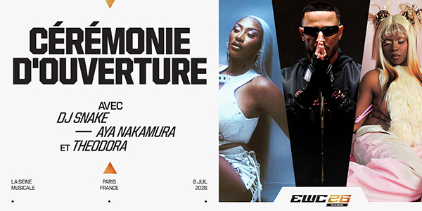 Esports World Cup 2026 , EWC 2026 , Aya Nakamura, DJ Snake , Theodora , La Seine Musicale , cérémonie d'ouverture